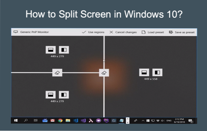 rozdělená obrazovka Windows 10