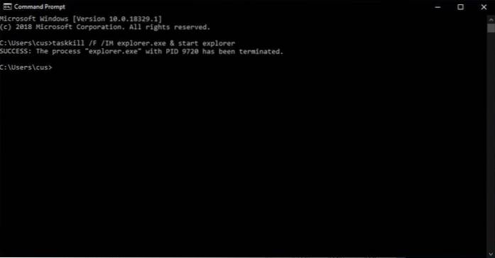 start explorer.exe cmd