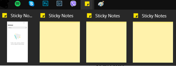 notas adhesivas en ventanas separadas