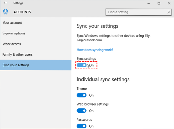 sync laptop and desktop windows 10