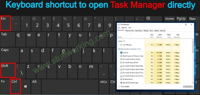 task manager shortcut