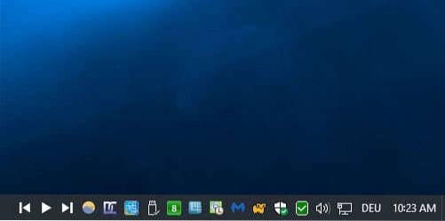 taskbar music player windows 10