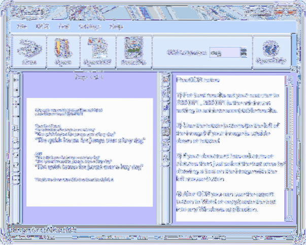 ferestrele scanerului de text