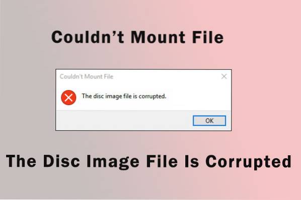 Die Disc-Image-Datei ist beschädigt