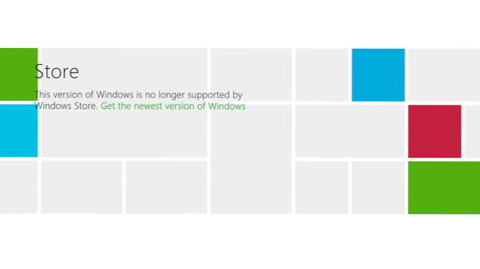 questa versione di Windows non è più supportata da Windows Store