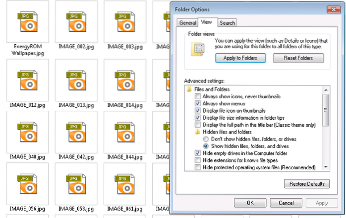 miniatyrbilder viser ikke windows 7