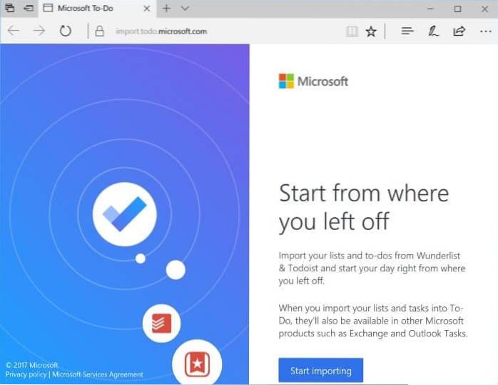todoistimport fra Microsoft til at gøre