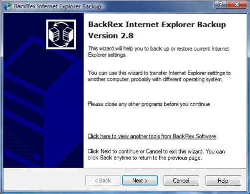 transférer les paramètres d'Internet Explorer sur un nouvel ordinateur