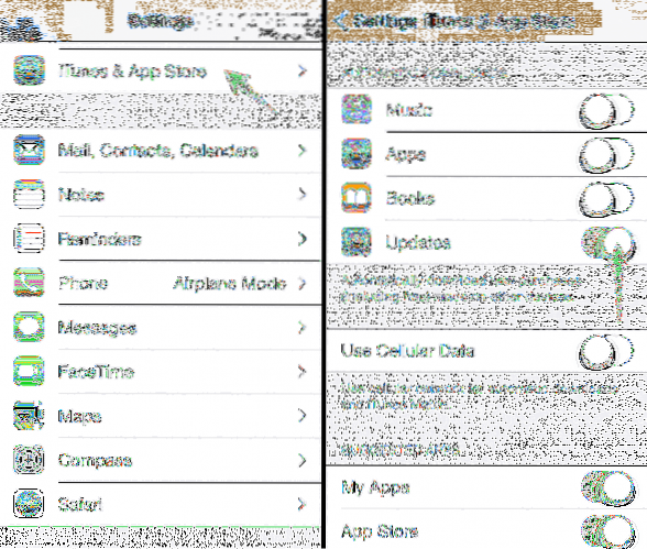 désactiver la mise à jour automatique de l'iPhone