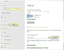 opriți conexiunea măsurată Windows 10 celulară