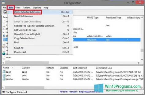usuń skojarzenia typów plików Windows 10