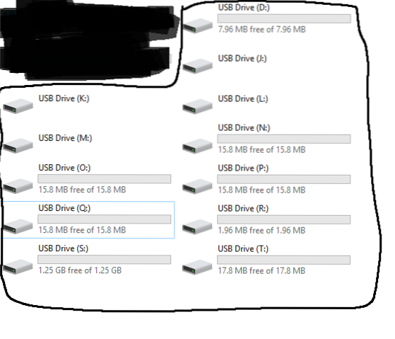 unidade USB aparecendo como 2 unidades
