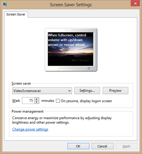 économiseur d'écran vidéo windows 10