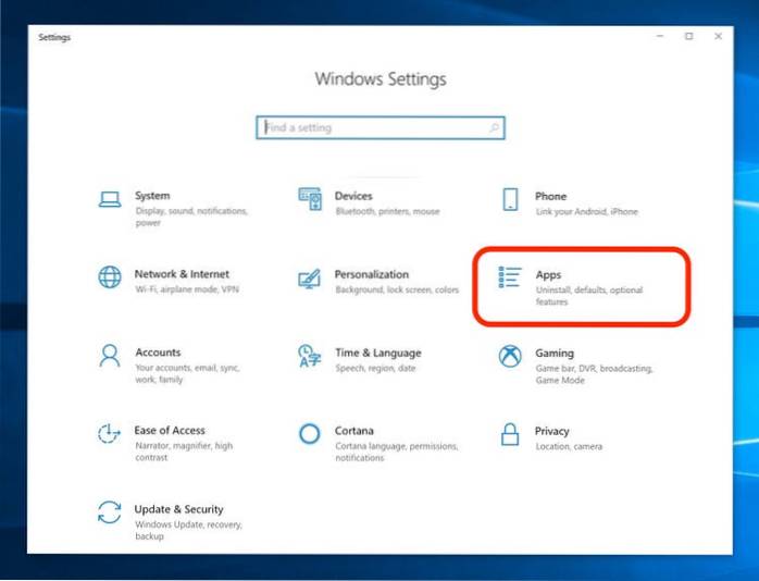 modi per disinstallare un programma Windows 10