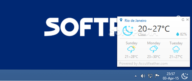 desktop dello strumento meteo