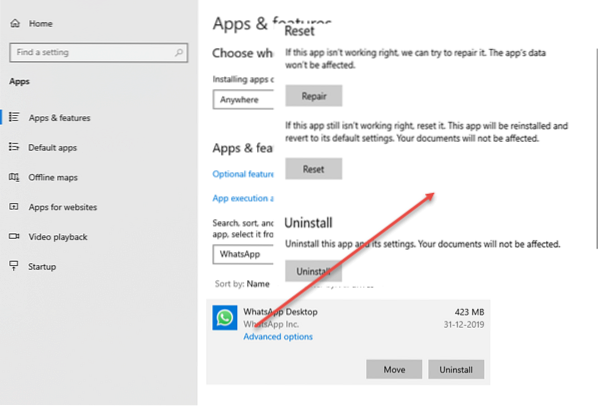 whatsapp desktop starter ikke