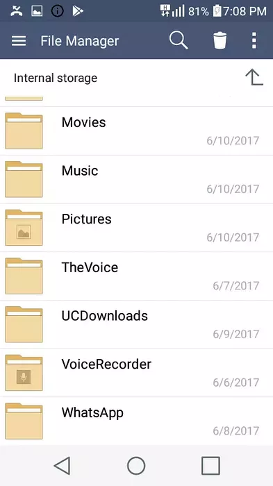 where does voice recorder save files android