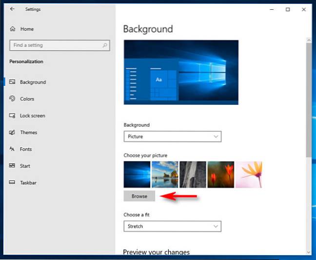 ¿Dónde almacena Windows 10 el fondo de pantalla?