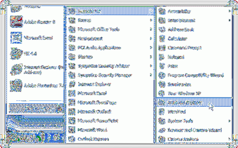 který nástroj není k dispozici v systému Windows XP úvodní nabídka programy příslušenství