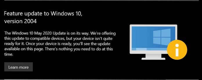 aggiornamento di Windows 10 1809 al 2004