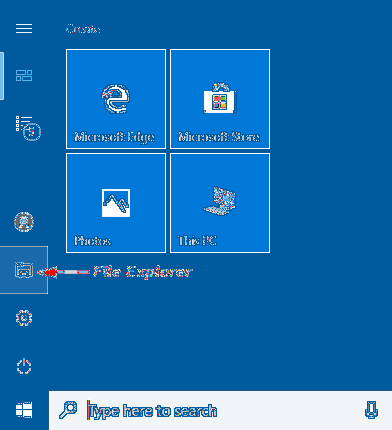 Windows 10 Datei-Explorer zum Startmenü hinzufügen