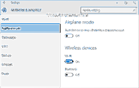 tasto di scelta rapida per la modalità aereo di Windows 10