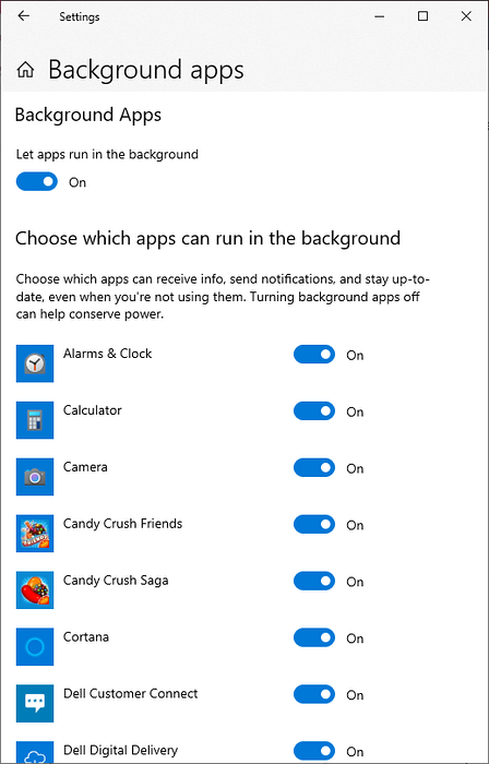 Windows 10 oprávnění aplikací na pozadí