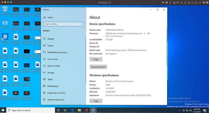 aktivace ramene systému Windows 10