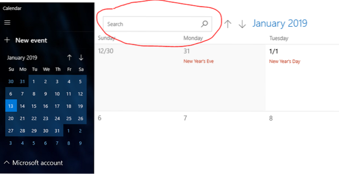 windows 10 calendar app missing