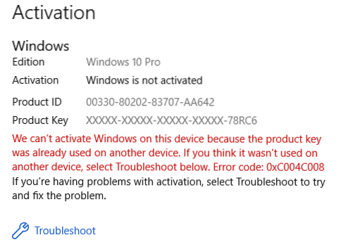 Windows 10 se deaktivoval sám