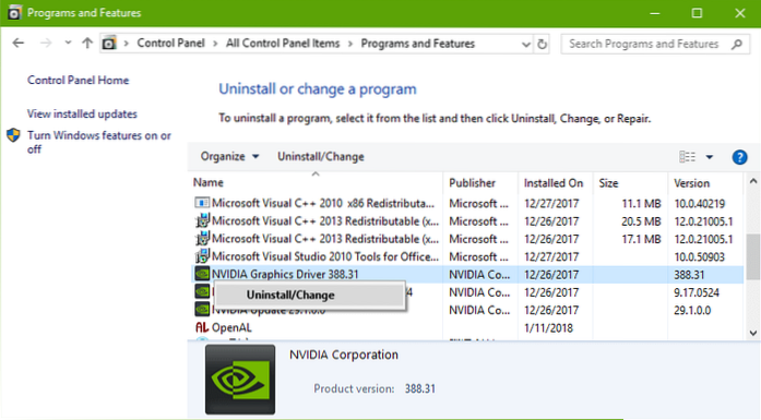Windows 10 șterge driverul