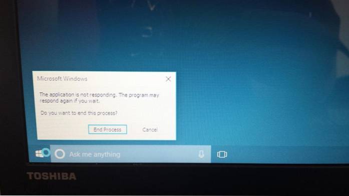 pulpit systemu Windows 10 nie odpowiada