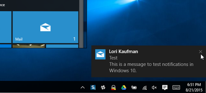 Windows 10 zakáže e-mailová oznámení