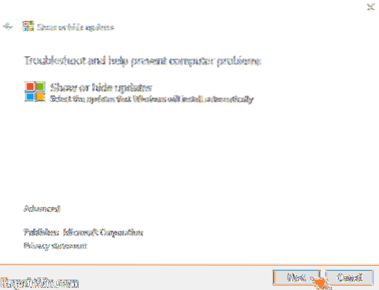 Windows 10 dezactivează actualizarea specifică