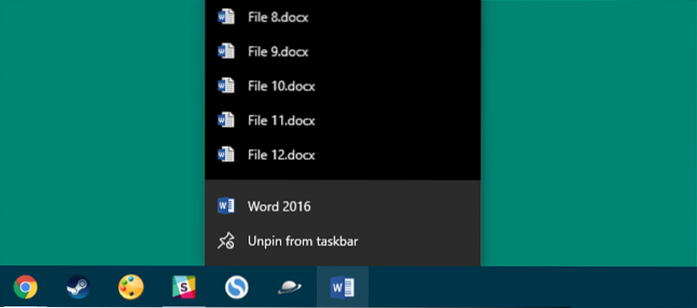 skokový seznam systému Windows 10 nefunguje