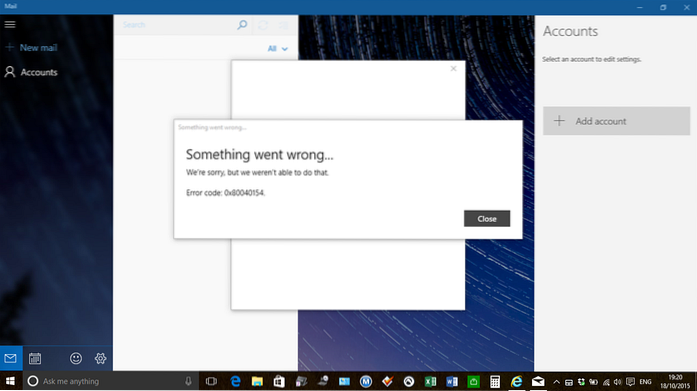 windows 10 mail and calendar app disappeared