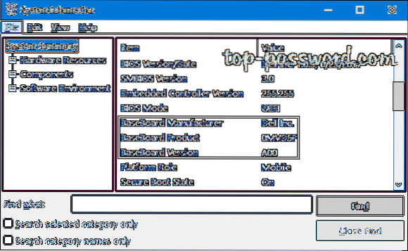 informations sur la carte mère windows 10
