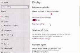 lampka nocna systemu Windows 10 nie wyłącza się