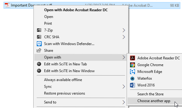 windows 10 openen met menu