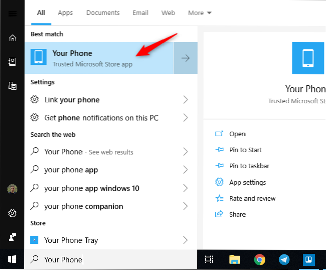 aplicația Windows 10 pentru telefon