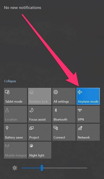 windows 10 supprime le mode avion