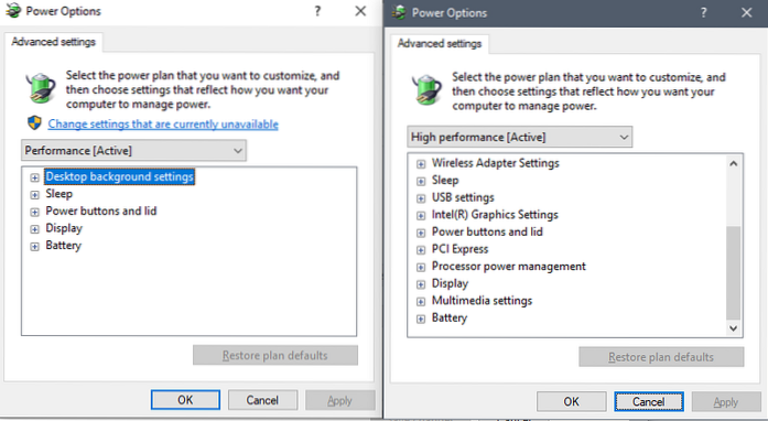 configuración de windows 10 faltan opciones