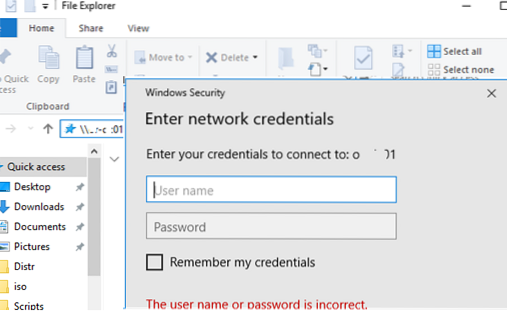 sdílená složka Windows 10 bez ověření