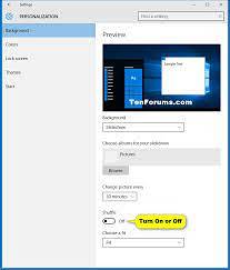 configurações de apresentação de slides do windows 10