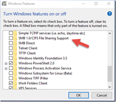 Windows 10 SMB sdílení