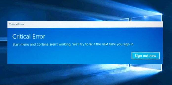 Windows 10 startmenyfeil