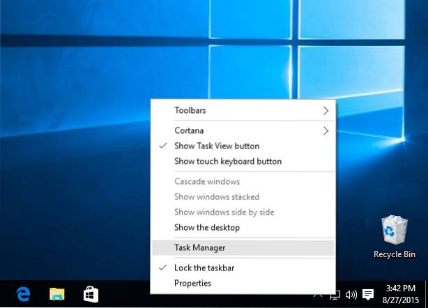 nabídka Start systému Windows 10 nefunguje