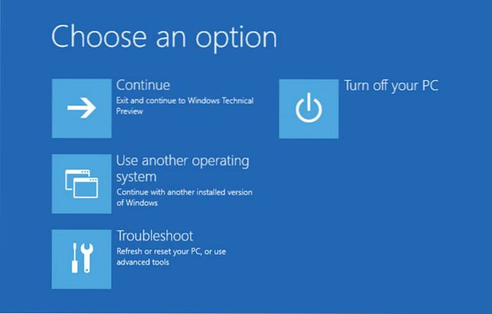možnosti spuštění systému Windows 10