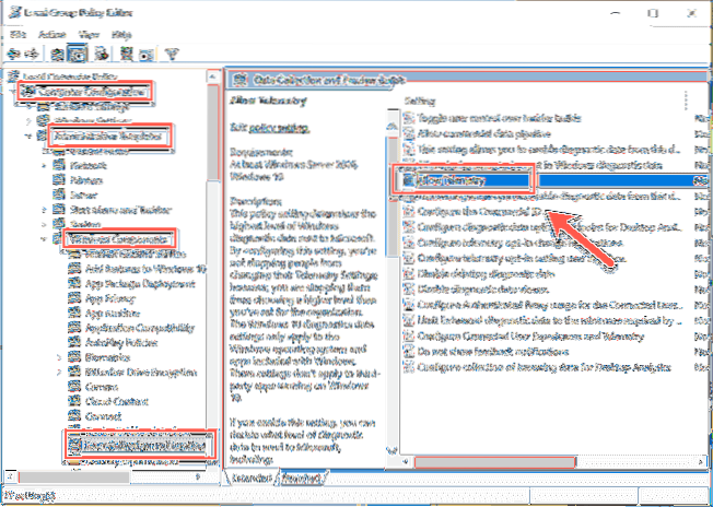 telemetria do windows 10