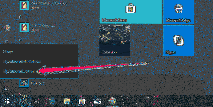 mise à jour et arrêt de Windows 10
